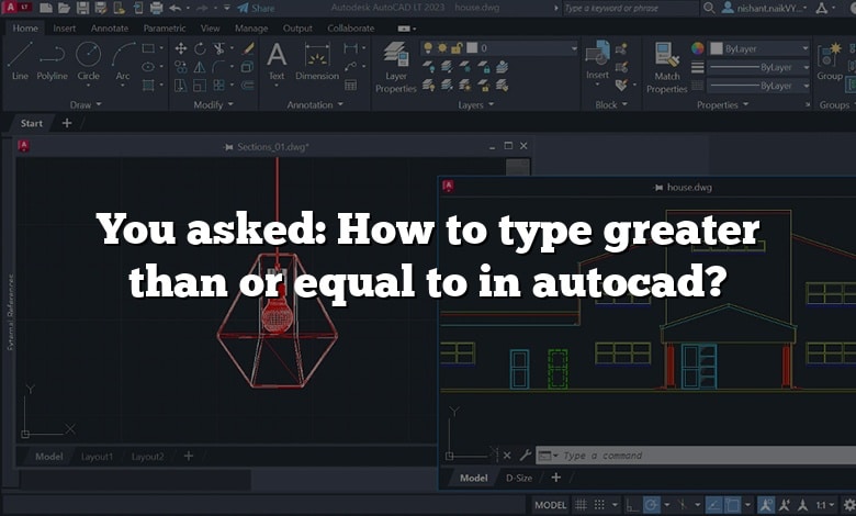 You asked: How to type greater than or equal to in autocad?